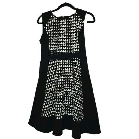 Dkny Dresses & Skirts - DKNY Geometric Black White Dress Women's Size 6 A-Line Sleeveless Knee Length